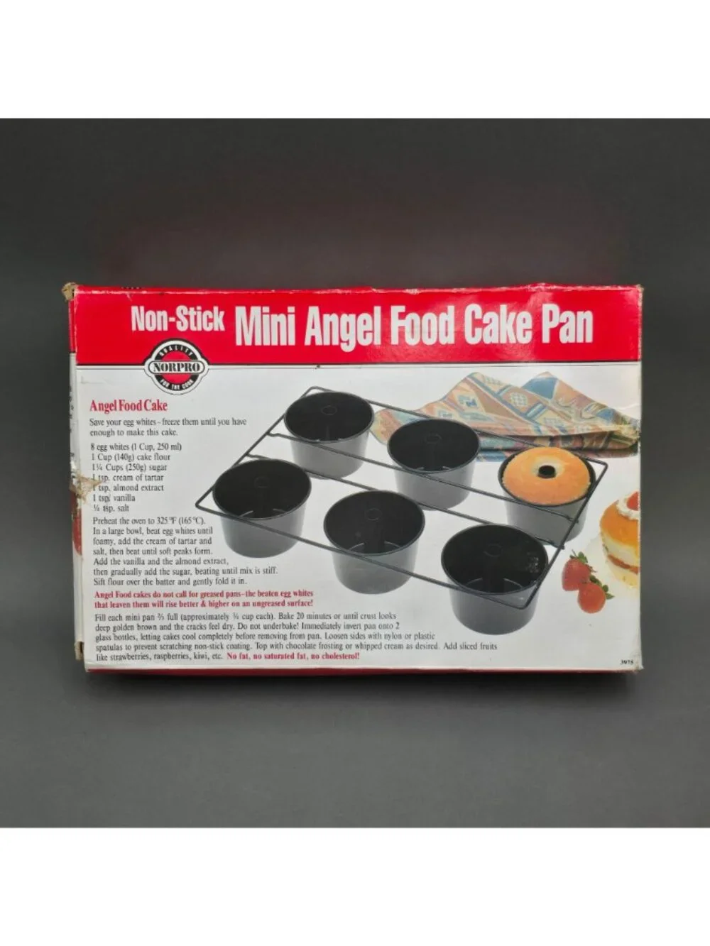 Norpro Nonstick Mini Angel Food Cake Pan 3975 Set Of 6 Linking Tube Pans NIB